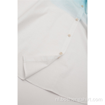 Aangepaste blauwe casual shirts met korte mouwen